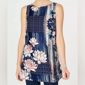 J.Jill Pure Jill Printed Linen Sleeveless Tunic sz S